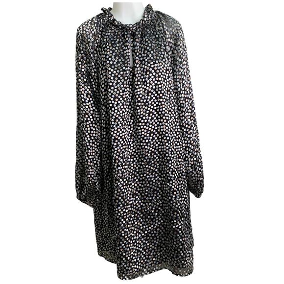 ELOQUII Womens 14/16 Textured Velvet Circle Dress Layered Semi Sheer Long Sleeve - Picture 1 of 13